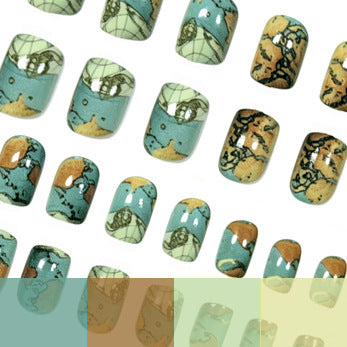 Artistic Map-Inspired Nail Art Stornfield