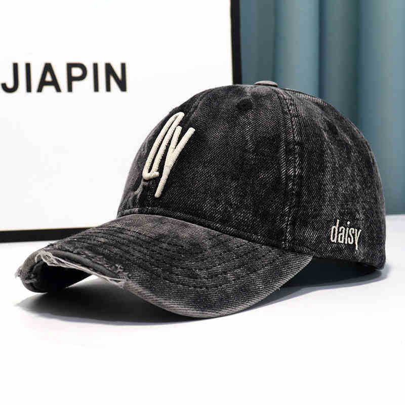 Women's Distressed Denim Embroidered Baseball Cap Stornfield