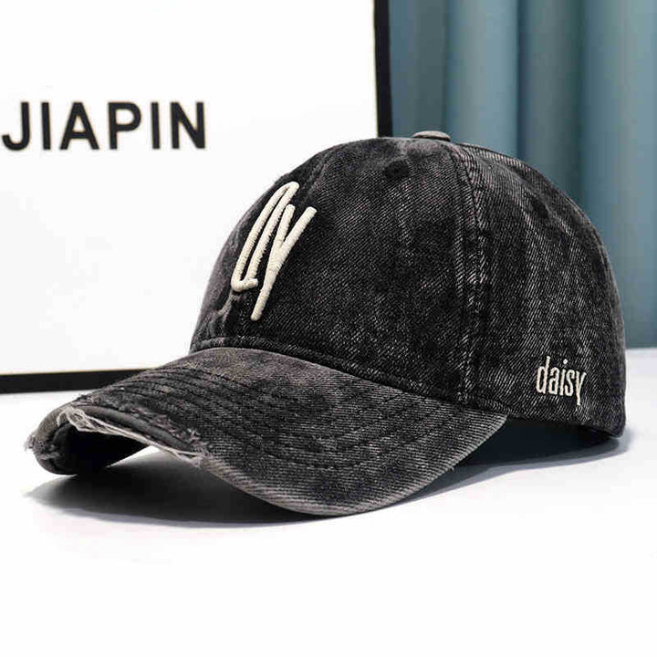 Women's Distressed Denim Embroidered Baseball Cap Stornfield
