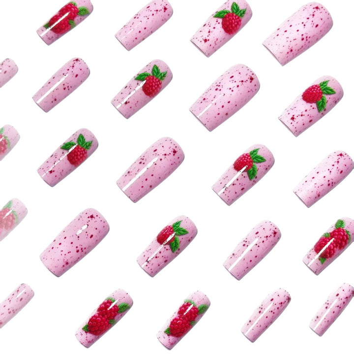 Artificial nails with Playful Raspberry Design Stornfield
