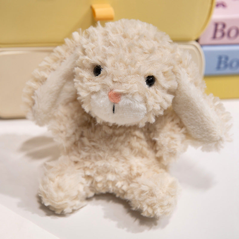 Plush Sitting Bunny Comforter with Microfiber Curly Fur Weighted Huggable Core & Embroidered Face Stornfield