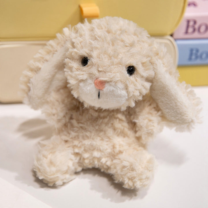 Plush Sitting Bunny Comforter with Microfiber Curly Fur Weighted Huggable Core & Embroidered Face Stornfield