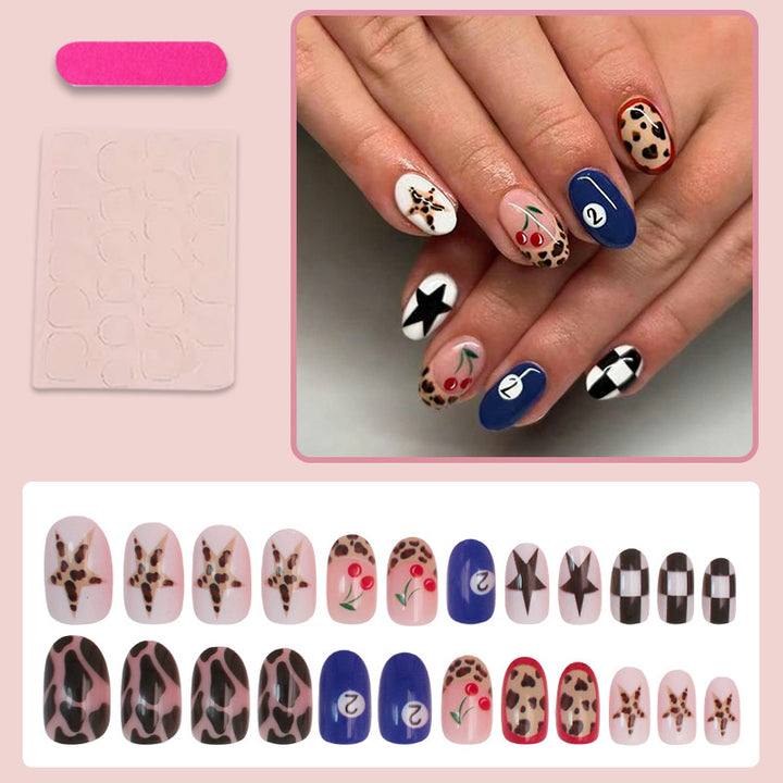 Creative nail art set with trendy animal patterns and colorful accents Stornfield