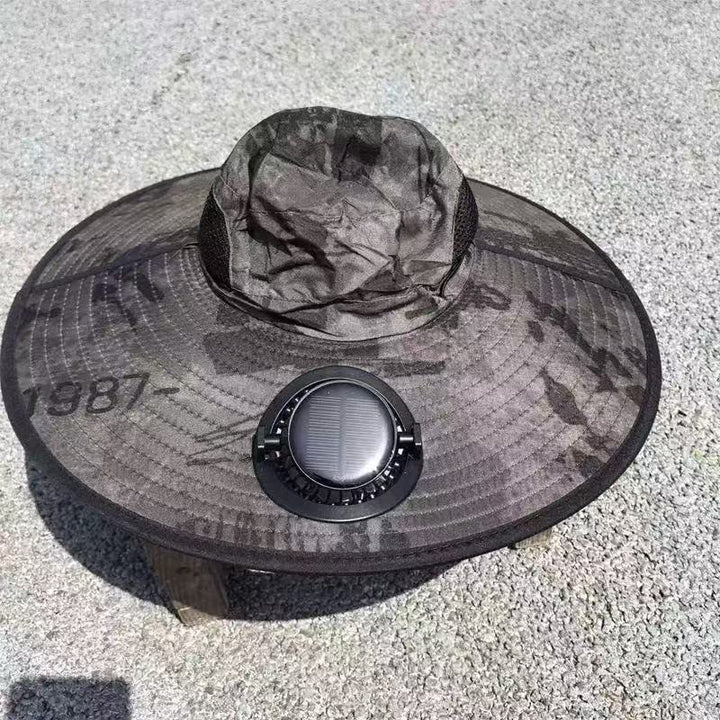 Ventilated outdoor fishing hat with two rechargeable fans, waterproof material and adjustable chin strap Stornfield