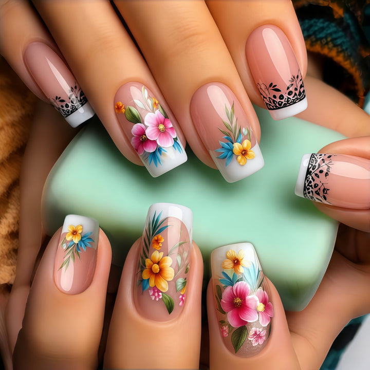 Exquisite artificial nails with floral patterns Stornfield
