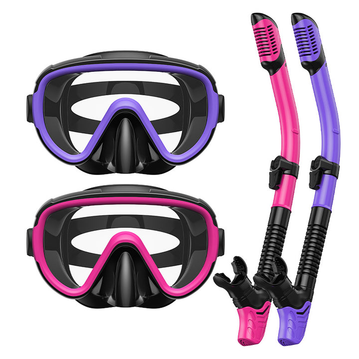 Premium dive mask with anti-fog function and flexible breathing tube Stornfield