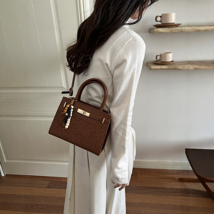 Elegant Embossed Handheld Satchel
