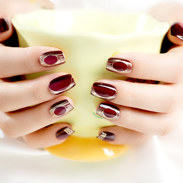 Elegant Geometric Design Press-On Nails Stornfield