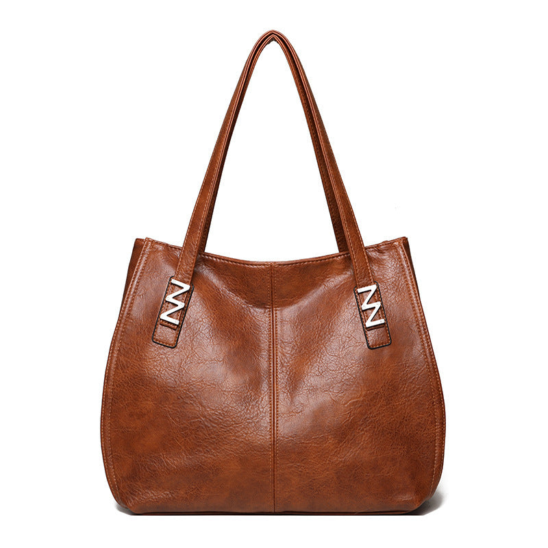 Stylish Slouchy Faux Leather Tote Bag