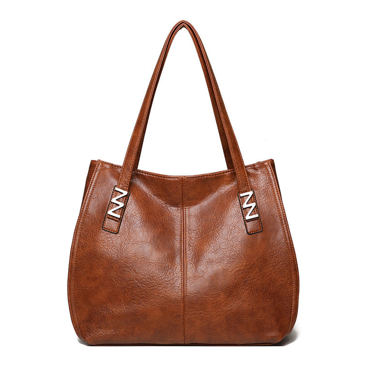 Stylish Slouchy Faux Leather Tote Bag