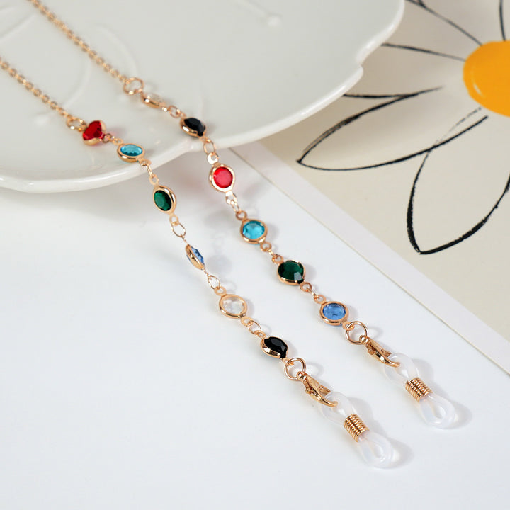 Luxurious Crystal-Embellished Eyewear Chain Stornfield