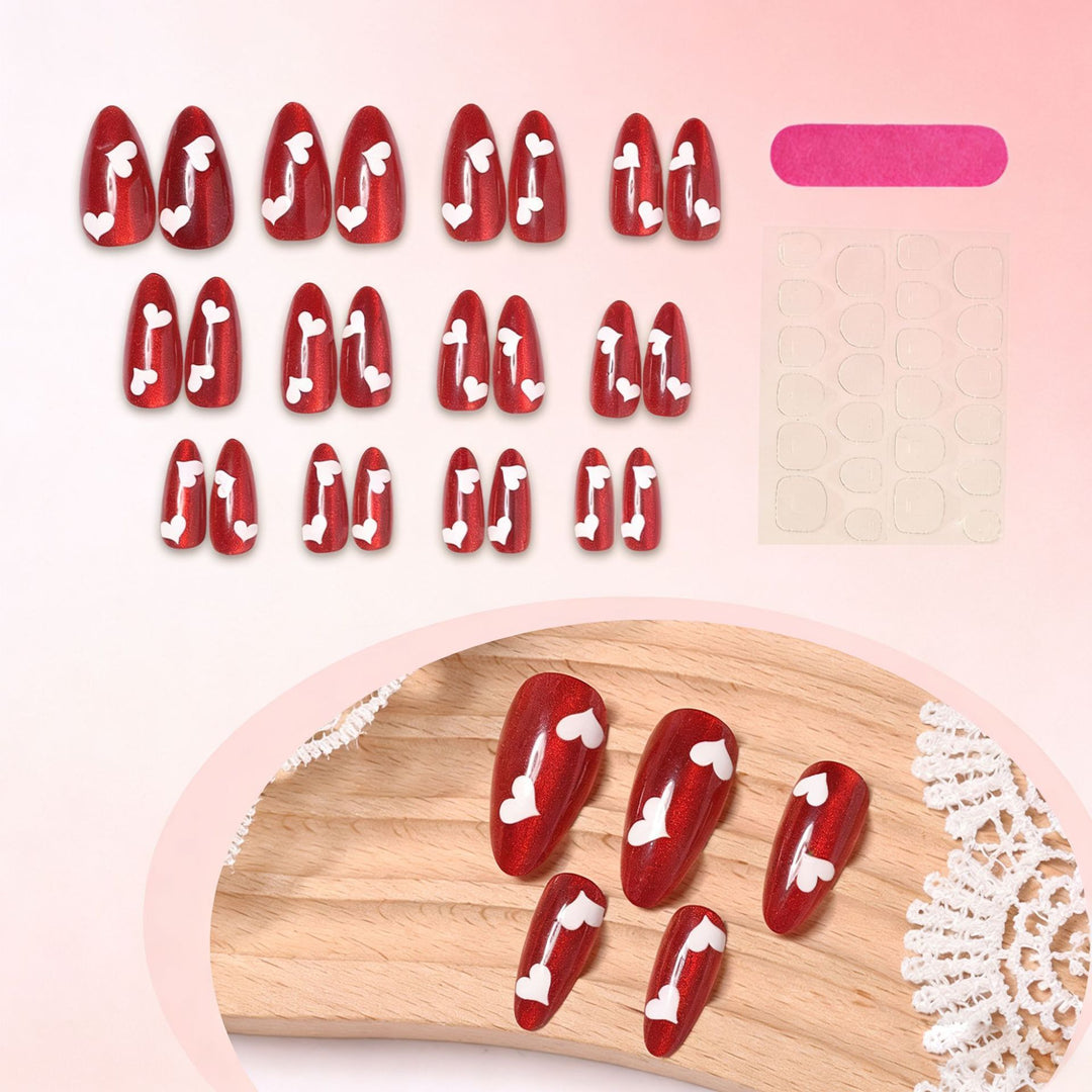 Heart Design Press-On Nail Set Stornfield