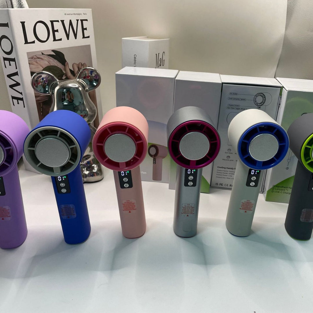 Women's Portable Turbo Hand Fan with Digital Control Stornfield