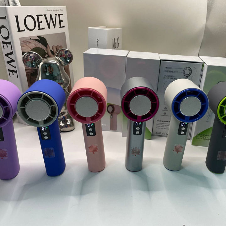 Women's Portable Turbo Hand Fan with Digital Control Stornfield