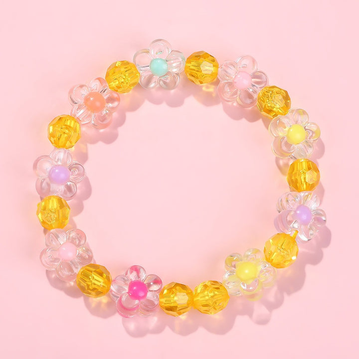 Friendship bracelet with colorful flower motifs Stornfield
