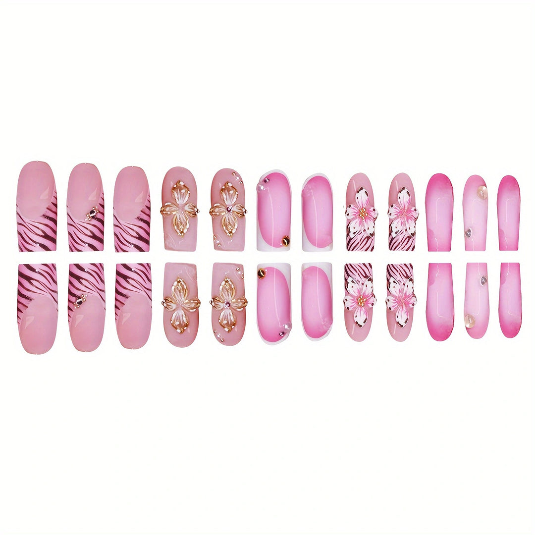 Artistic Floral 3D Press-On Nails Stornfield
