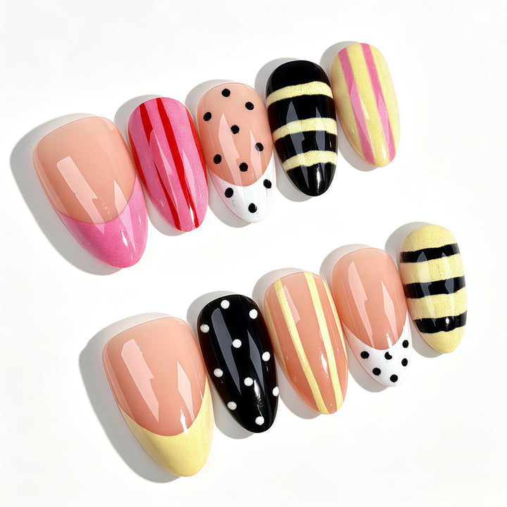 Playful Thematic Press-On Nail Art Set