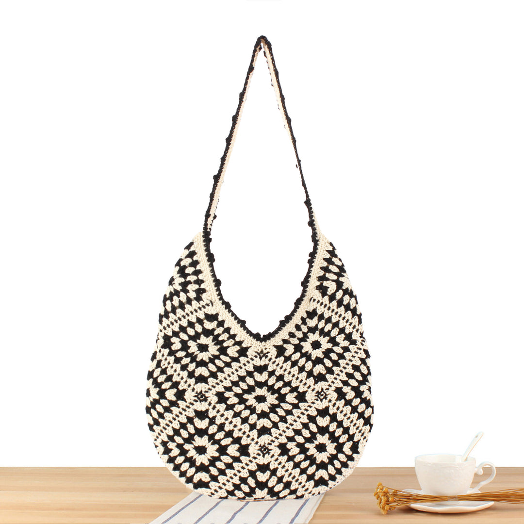 Handmade Macrame Shoulder Bag with Floral Patterns Stornfield