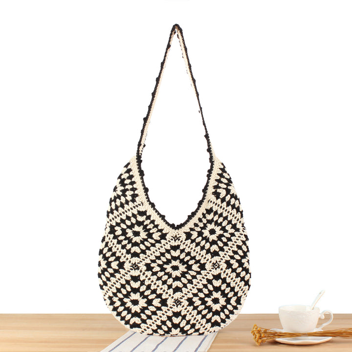 Handmade Macrame Shoulder Bag with Floral Patterns Stornfield
