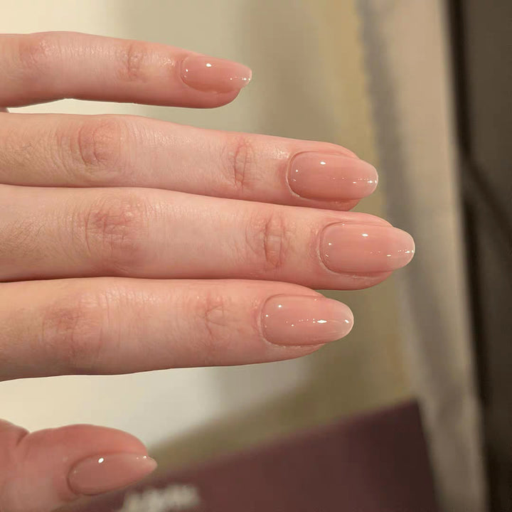 Glossy Natural Almond-Shaped Press-On Nail Tips Stornfield