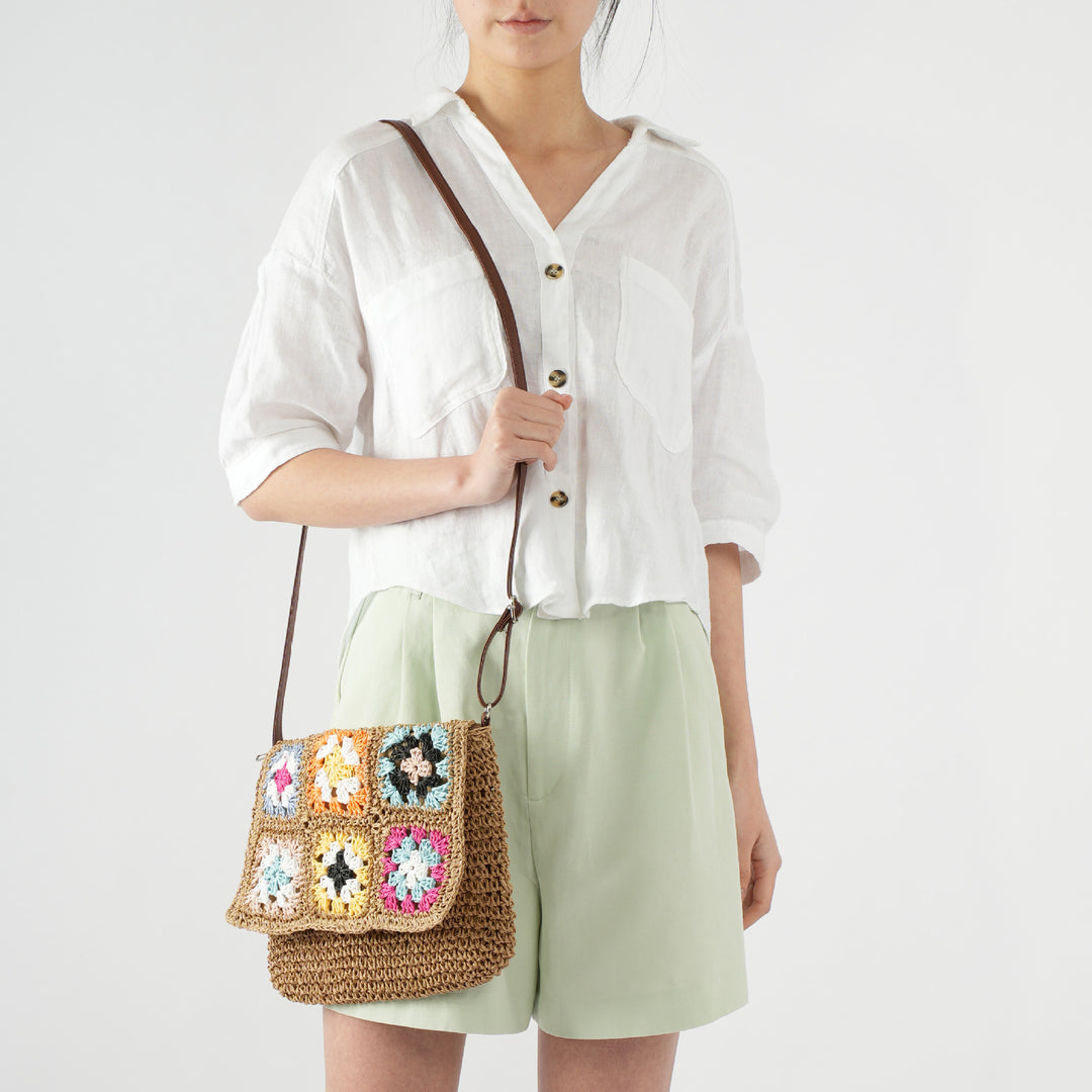 Comfortable shoulder bag with colorful hexagon pattern Stornfield