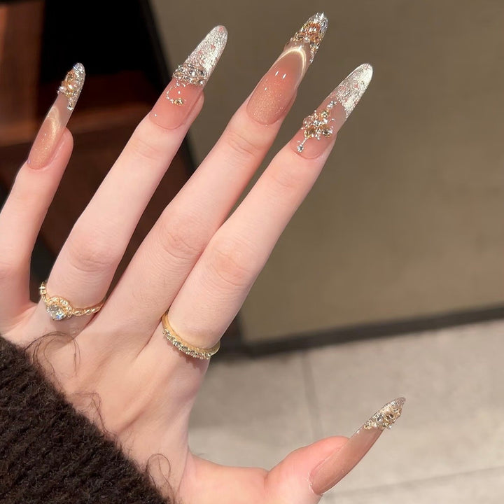 Artistic Stiletto Press-On Nail Set with Charming Patterns Stornfield
