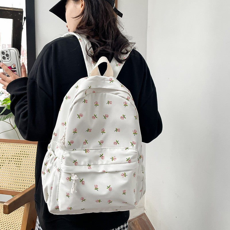 Floral Print Canvas Backpack Stornfield