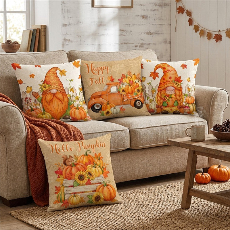 Decorative Autumn Pumpkin Throw Pillow Cover