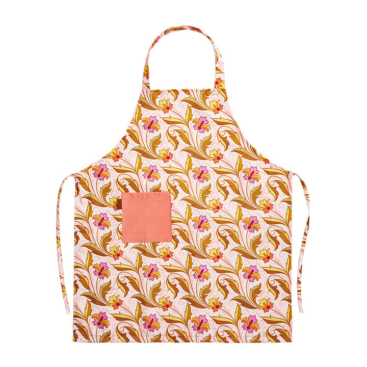 Printed cotton kitchen apron with pocket and adjustable neck strap Stornfield