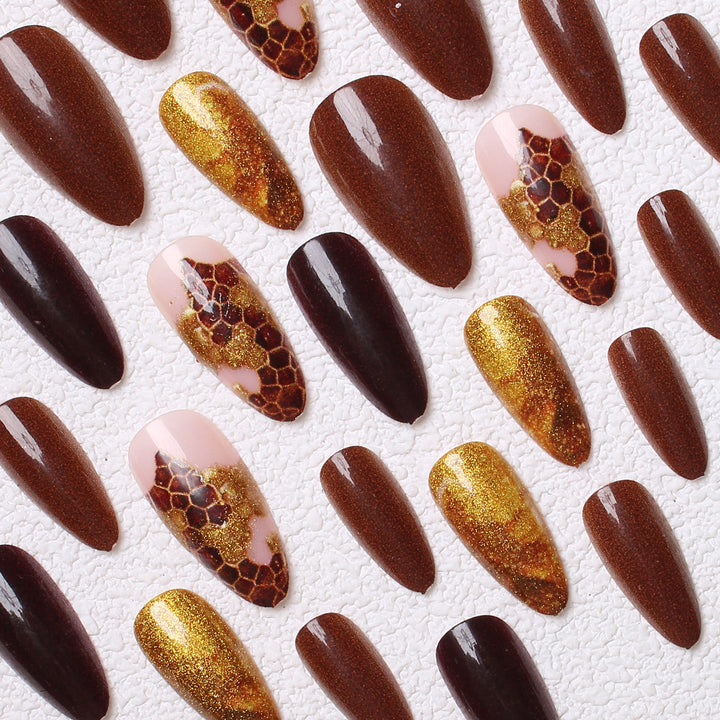 Artistic Textured Press-On Nails Stornfield