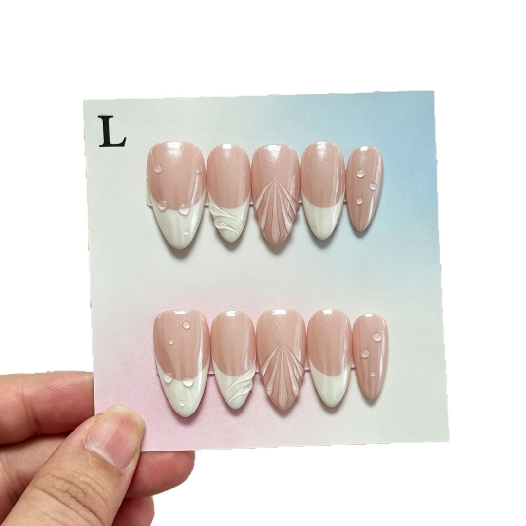 Premium Artistic Press-On Nail Set with Detailed Patterns