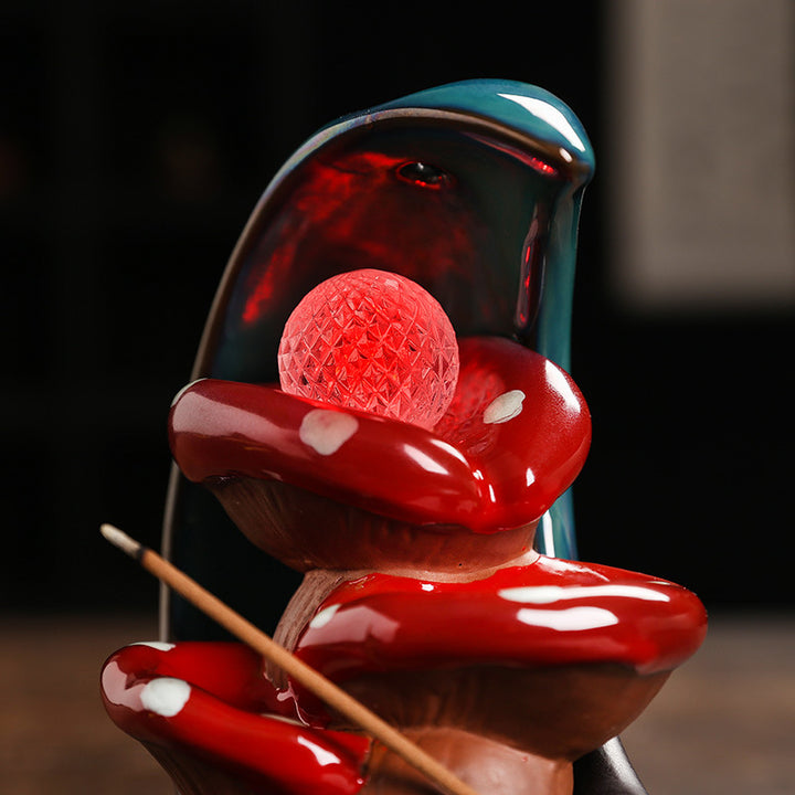 Decorative Ceramic Mushroom Incense Holder