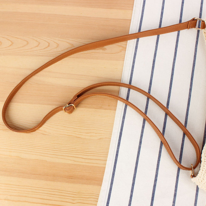 Macrame Crossbody Bag with Sturdy Leather Handle Stornfield