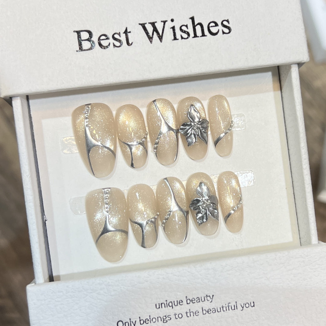 Elegant Reusable Press-On Nail Art Set