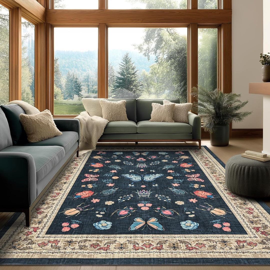 Decorative Floral Pattern Area Rug Stornfield