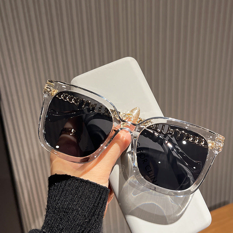 Ladies trendy square sunglasses with elegant frame and stylish gold accent Stornfield