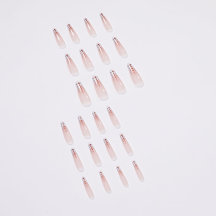 Artistic Nail Extensions with Elegant Dots and Shimmering Ombré Stornfield