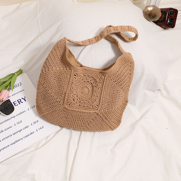 Hand-knotted Tote Bag in Modern Macramé Style Stornfield