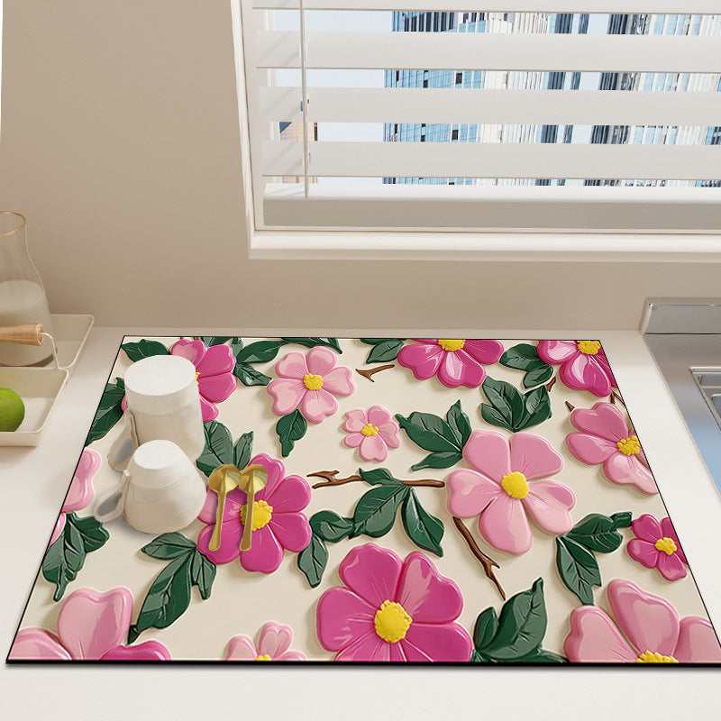 Floral Print Decorative Area Rug