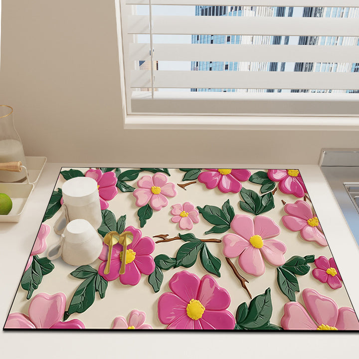Floral Print Decorative Area Rug