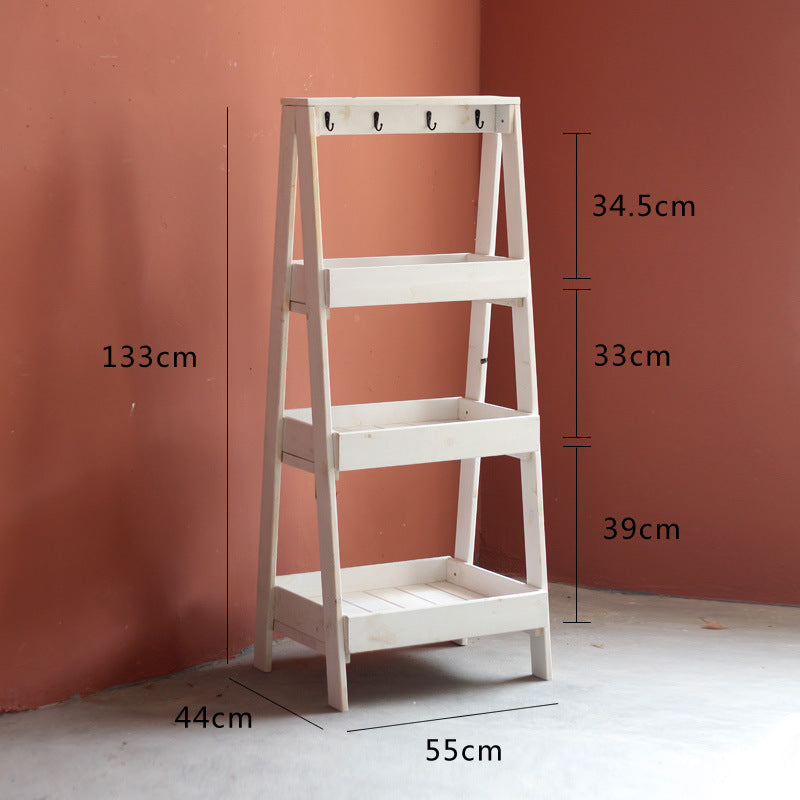 Multifunctional Wooden Step Ladder Stornfield