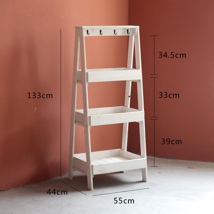 Multifunctional Wooden Step Ladder Stornfield