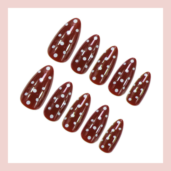 Nail art set with polka dot design and easy adhesive stickers Stornfield