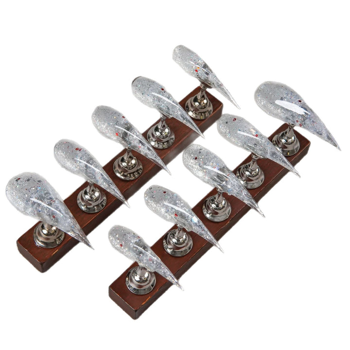 Glamorous Stiletto Press-On Nail Set with Glitter Accents