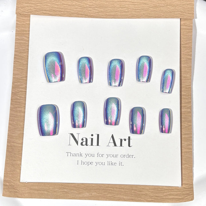 Iridescent Glitter Press-On Nail Set