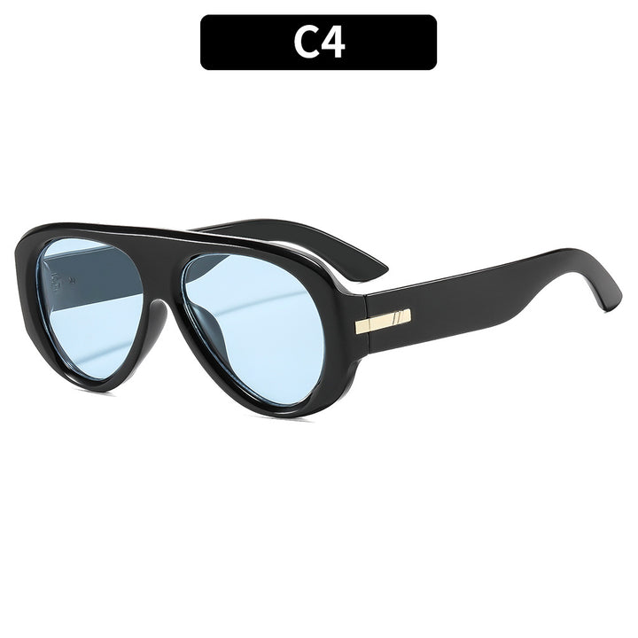 Oversized Retro-Inspired Shield Sunglasses