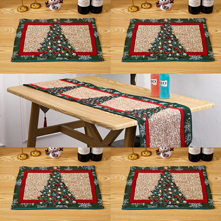 Festive tablecloth with Christmas tree motif Stornfield
