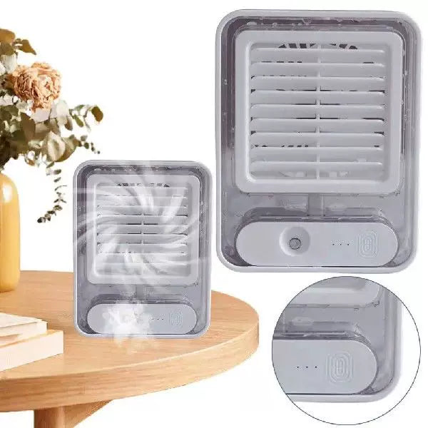Unisex one size compact USB microclimate cooler and whisper-quiet table fan with transparent water tank and adjustable louver Stornfield