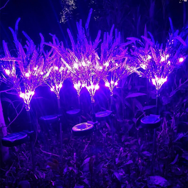 Solar LED Faux Lavender Garden Stake Lights Stornfield
