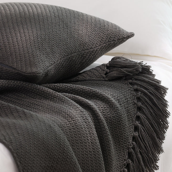 Textured Knit Throw Blanket